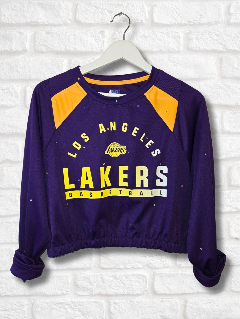 Los Angeles Lakers Crop Top W/Rhinestones